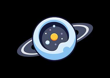 Stylized Planet with Rings