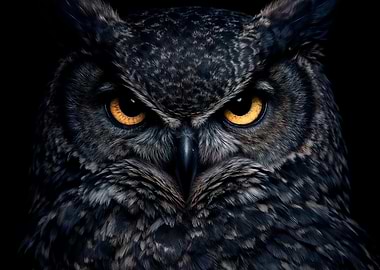 Intense Owl Portrait