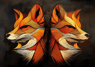 Symmetrical Fox Heads
