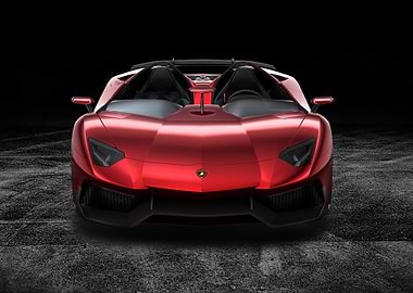 Red Lamborghini Aventador Roadster