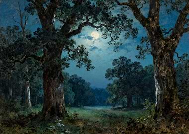 Moonlit Forest Clearing