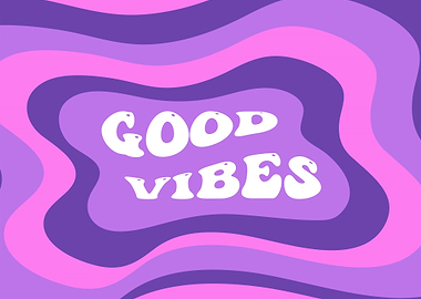 Good Vibes Retro Wavy Background