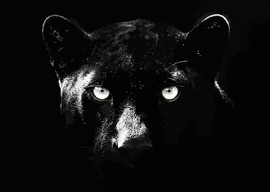 Black Panther with Glowing Eyes