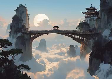 Fantasy Bridge Over Clouds