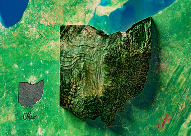 Topographic Map of Ohio