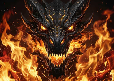 Fiery Dragon Head