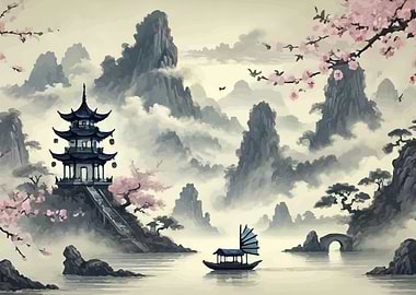 Traditional Asian Landscape Painting