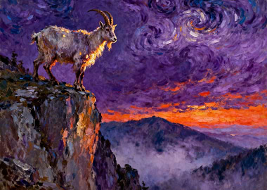 Mountain Goat at Sunset
