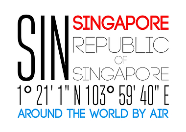 Singapore Coordinates and Text Art