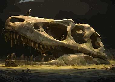 Dinosaur Skull with Baby Dinosaurs