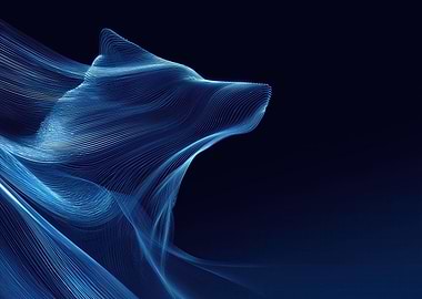 Abstract Blue Wolf Head