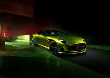 Lime Green Aston Martin in Garage