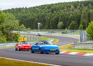 Mazda MX-5s on The Nurburgring