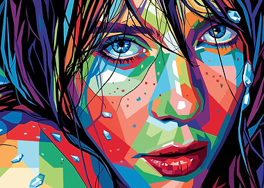 Colorful Portrait of Billie Eilish