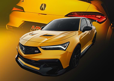 Yellow Acura Integra