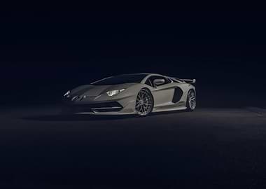 White Lamborghini Aventador SVJ