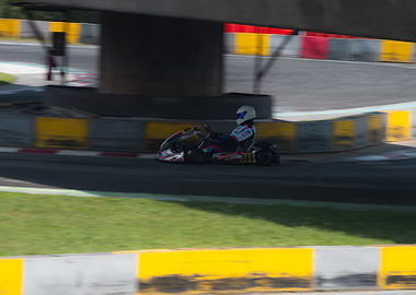 Go-kart racer on track