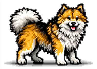 Pixel Art Shiba Inu Dog