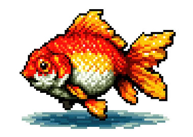 Pixel Art Goldfish