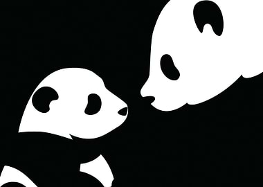 Two Pandas Face to Face