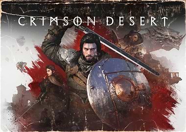 Crimson Desert Vintage-Style Game Art