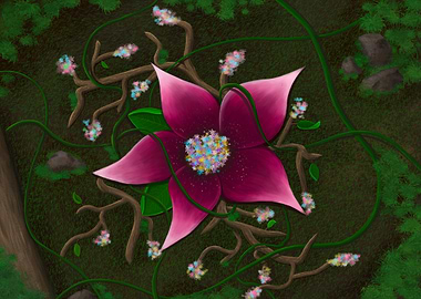 Magical Forest Flower with Vines