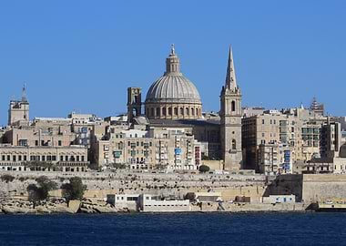 Valletta Cityscape with Dome and Spire