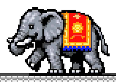 Pixel Art Elephant