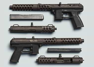 Tec-9 Submachine Guns and Magazines