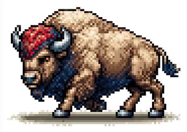 Pixel Art Bison