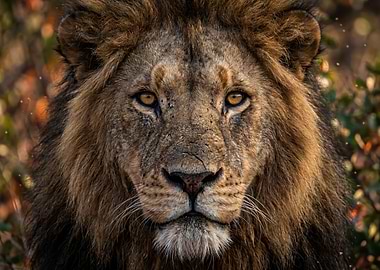 Close-up of a Male Lion's Face