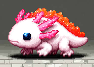 Pixel Art Axolotl