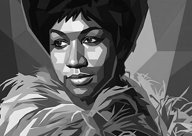 Aretha Franklin Geometric Portrait