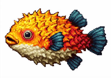 Pixel Art Pufferfish