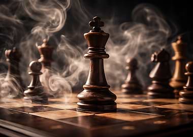 Chess King in Smoke