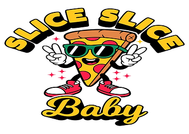 Cool Pizza Slice with Text