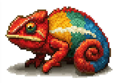 Pixel Art Chameleon