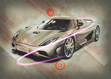 Koenigsegg Sports Car with Neon Streaks