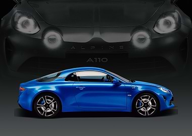 Blue Alpine A110 Sports Car