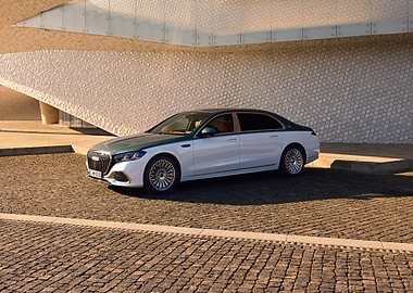 Two-tone Maybach sedan parked outdoors