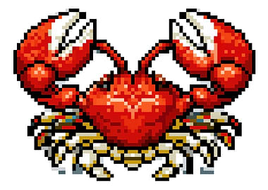 Pixel Art Red Crab
