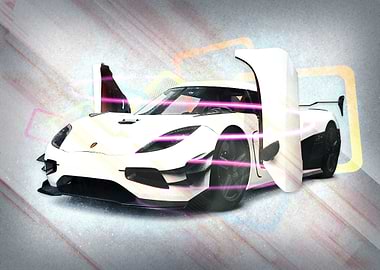 White Koenigsegg with Butterfly Doors
