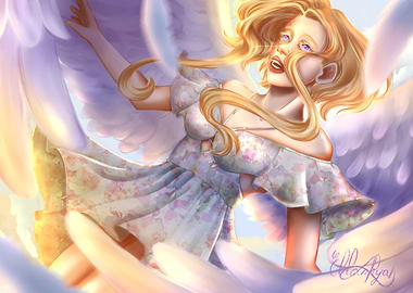 Angel in a Floral Dress