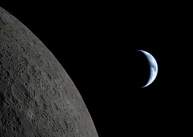 Earth and Moon in Space
