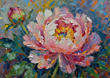 Impressionistic Peony Painting