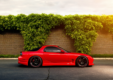 Red Mazda RX-7 FD Tuner Car