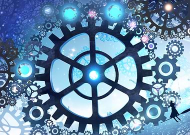 Steampunk Witch and Gears