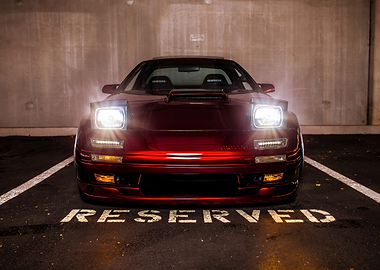 Red Mazda RX-7 with Pop-Up Headlights