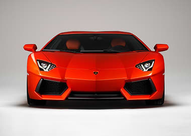 Orange Lamborghini Aventador Front View