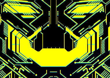 Cyberpunk Circuit Board Abstract
